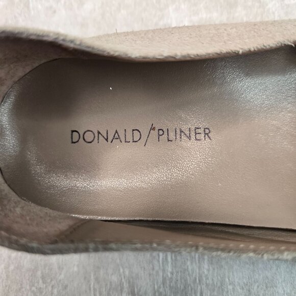 Donald Pliner Slip On Shoes Sz 8.5 Taupe Suede Minimalist Casual Platform Loafer - Picture 9 of 10